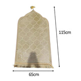 Maxbell Prayer Carpet Mat Soft Floor Rug Thick Ramadan Gifts Muslim Prayer Rug Thick Khaki