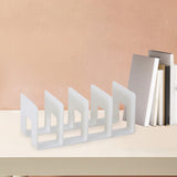 Maxbell Acrylic Bookends Space Saving Book Stand for Countertop Bookshelf Study Room White