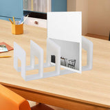 Maxbell Acrylic Bookends Space Saving Book Stand for Countertop Bookshelf Study Room White