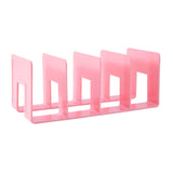 Maxbell Acrylic Bookends Space Saving Book Stand for Countertop Bookshelf Study Room Pink