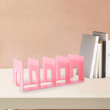 Maxbell Acrylic Bookends Space Saving Book Stand for Countertop Bookshelf Study Room Pink