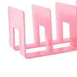 Maxbell Acrylic Bookends Space Saving Book Stand for Countertop Bookshelf Study Room Pink