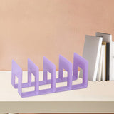 Maxbell Acrylic Bookends Space Saving Book Stand for Countertop Bookshelf Study Room Purple