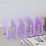 Maxbell Acrylic Bookends Space Saving Book Stand for Countertop Bookshelf Study Room Purple