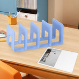 Maxbell Acrylic Bookends Space Saving Book Stand for Countertop Bookshelf Study Room Blue