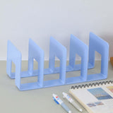 Maxbell Acrylic Bookends Space Saving Book Stand for Countertop Bookshelf Study Room Blue