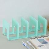 Maxbell Acrylic Bookends Space Saving Book Stand for Countertop Bookshelf Study Room Green