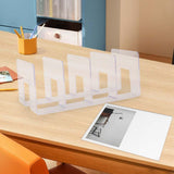 Maxbell Acrylic Bookends Space Saving Book Stand for Countertop Bookshelf Study Room Clear