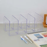 Maxbell Acrylic Bookends Space Saving Book Stand for Countertop Bookshelf Study Room Clear
