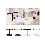 Maxbell Jewelry Organizer Stand with Tray Modern Hanging Organizer Jewelry Tray Dish Black Tray Green Rod