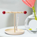 Maxbell Jewelry Organizer Stand with Tray Modern Hanging Organizer Jewelry Tray Dish White Tray White Rod