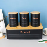 Maxbell Kitchen Canisters Set Rustic Metal Bread Box Bin for Coffee Shop Home Pantry