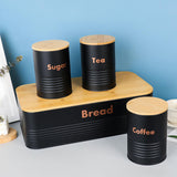 Maxbell Kitchen Canisters Set Rustic Metal Bread Box Bin for Coffee Shop Home Pantry