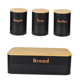 Maxbell Kitchen Canisters Set Rustic Metal Bread Box Bin for Coffee Shop Home Pantry
