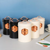 Maxbell Kitchen Canisters Set Farmhouse Food Jars for Home Coffee Shop Bakery White