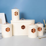 Maxbell Kitchen Canisters Set Farmhouse Food Jars for Home Coffee Shop Bakery White