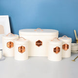 Maxbell Kitchen Canisters Set Farmhouse Food Jars for Home Coffee Shop Bakery White