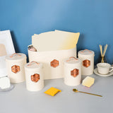 Maxbell Kitchen Canisters Set Farmhouse Food Jars for Home Coffee Shop Bakery White