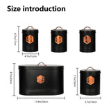 Maxbell Kitchen Canisters Set Farmhouse Food Jars for Home Coffee Shop Bakery Black