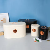 Maxbell Kitchen Canisters Set Farmhouse Food Jars for Home Coffee Shop Bakery Black