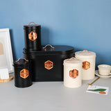 Maxbell Kitchen Canisters Set Farmhouse Food Jars for Home Coffee Shop Bakery Black