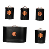 Maxbell Kitchen Canisters Set Farmhouse Food Jars for Home Coffee Shop Bakery Black