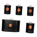 Maxbell Kitchen Canisters Set Farmhouse Food Jars for Home Coffee Shop Bakery Black