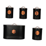 Maxbell Kitchen Canisters Set Farmhouse Food Jars for Home Coffee Shop Bakery Black