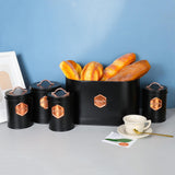 Maxbell Kitchen Canisters Set Farmhouse Food Jars for Home Coffee Shop Bakery Black