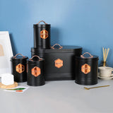 Maxbell Kitchen Canisters Set Farmhouse Food Jars for Home Coffee Shop Bakery Black
