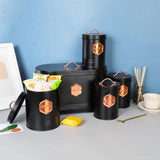 Maxbell Kitchen Canisters Set Farmhouse Food Jars for Home Coffee Shop Bakery Black