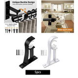 Maxbell Curtain Rod Bracket Curtain Rod Holder for Hotel Living Room Window Curtains Black