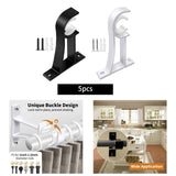 Maxbell Curtain Rod Bracket Curtain Rod Holder for Hotel Living Room Window Curtains Black