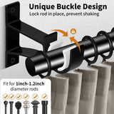 Maxbell Curtain Rod Bracket Curtain Rod Holder for Hotel Living Room Window Curtains Black