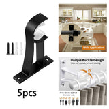 Maxbell Curtain Rod Bracket Curtain Rod Holder for Hotel Living Room Window Curtains Black