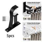 Maxbell Curtain Rod Bracket Curtain Rod Holder for Hotel Living Room Window Curtains Black