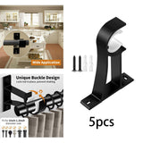 Maxbell Curtain Rod Bracket Curtain Rod Holder for Hotel Living Room Window Curtains Black
