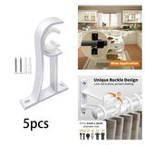 Maxbell Curtain Rod Bracket Curtain Rod Holder for Hotel Living Room Window Curtains White