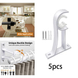 Maxbell Curtain Rod Bracket Curtain Rod Holder for Hotel Living Room Window Curtains White