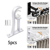 Maxbell Curtain Rod Bracket Curtain Rod Holder for Hotel Living Room Window Curtains White