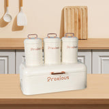 Maxbell Kitchen Canisters Set Kitchen Food Storage Container for Cookies Pantry Home White