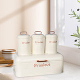 Maxbell Kitchen Canisters Set Kitchen Food Storage Container for Cookies Pantry Home White