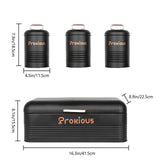 Maxbell Kitchen Canisters Set Kitchen Food Storage Container for Cookies Pantry Home Black