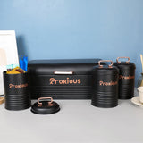 Maxbell Kitchen Canisters Set Kitchen Food Storage Container for Cookies Pantry Home Black