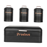 Maxbell Kitchen Canisters Set Kitchen Food Storage Container for Cookies Pantry Home Black