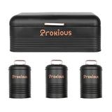 Maxbell Kitchen Canisters Set Kitchen Food Storage Container for Cookies Pantry Home Black