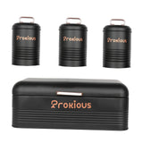 Maxbell Kitchen Canisters Set Kitchen Food Storage Container for Cookies Pantry Home Black