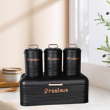 Maxbell Kitchen Canisters Set Kitchen Food Storage Container for Cookies Pantry Home Black