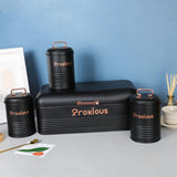 Maxbell Kitchen Canisters Set Kitchen Food Storage Container for Cookies Pantry Home Black