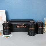 Maxbell Kitchen Canisters Set Kitchen Food Storage Container for Cookies Pantry Home Black